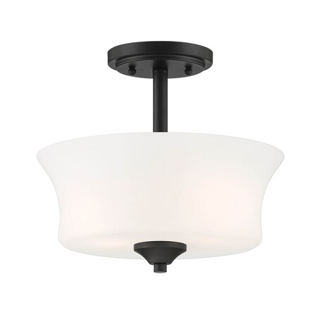 Designers Fountain Bronson 12in 2-Light Matte Black Semi Flush Mount D278M-SF-MB